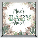 Aperturee - Aperturee Boho Floral Cactus Desert Custom Baby Shower Backdrop